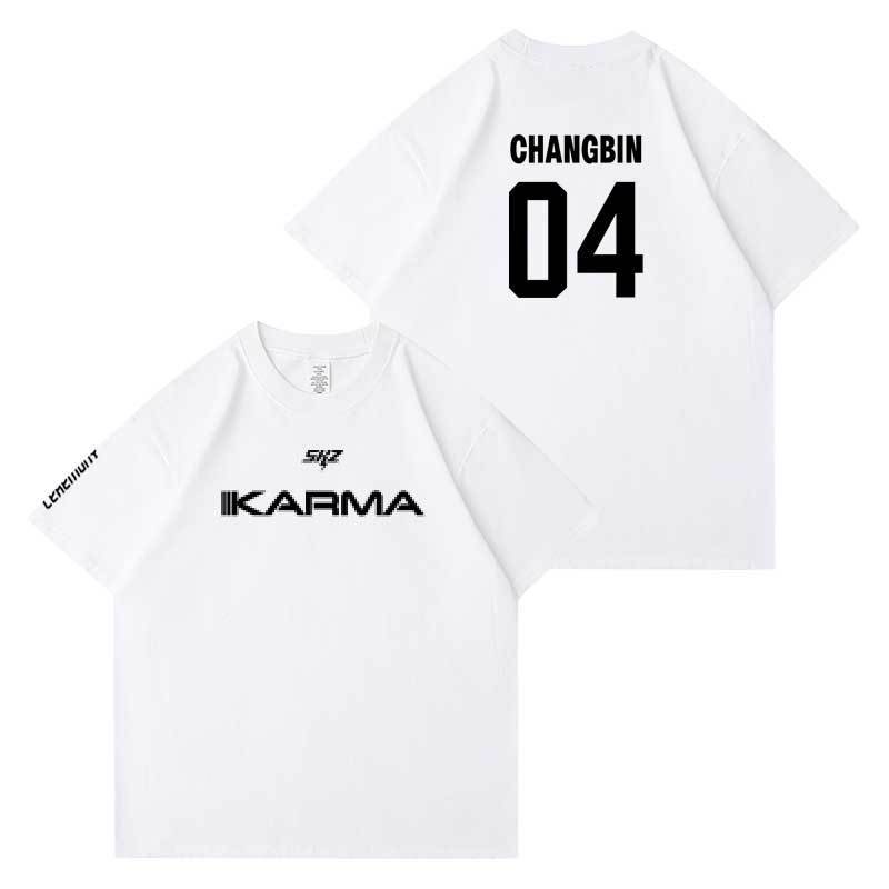 STRAY KIDS KARMA T SHIRTS 100% COTTON (WHITE COLOR)